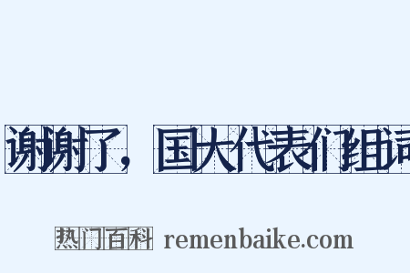 谢谢了，国大代表们组词是什么意思的图片